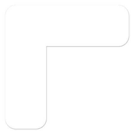 Ergomat DuraStripe Xtreme 7inx7inx3.5in 90 degrees Angle Rounded Corners White, 20PK DSX-CR7-W-KIT